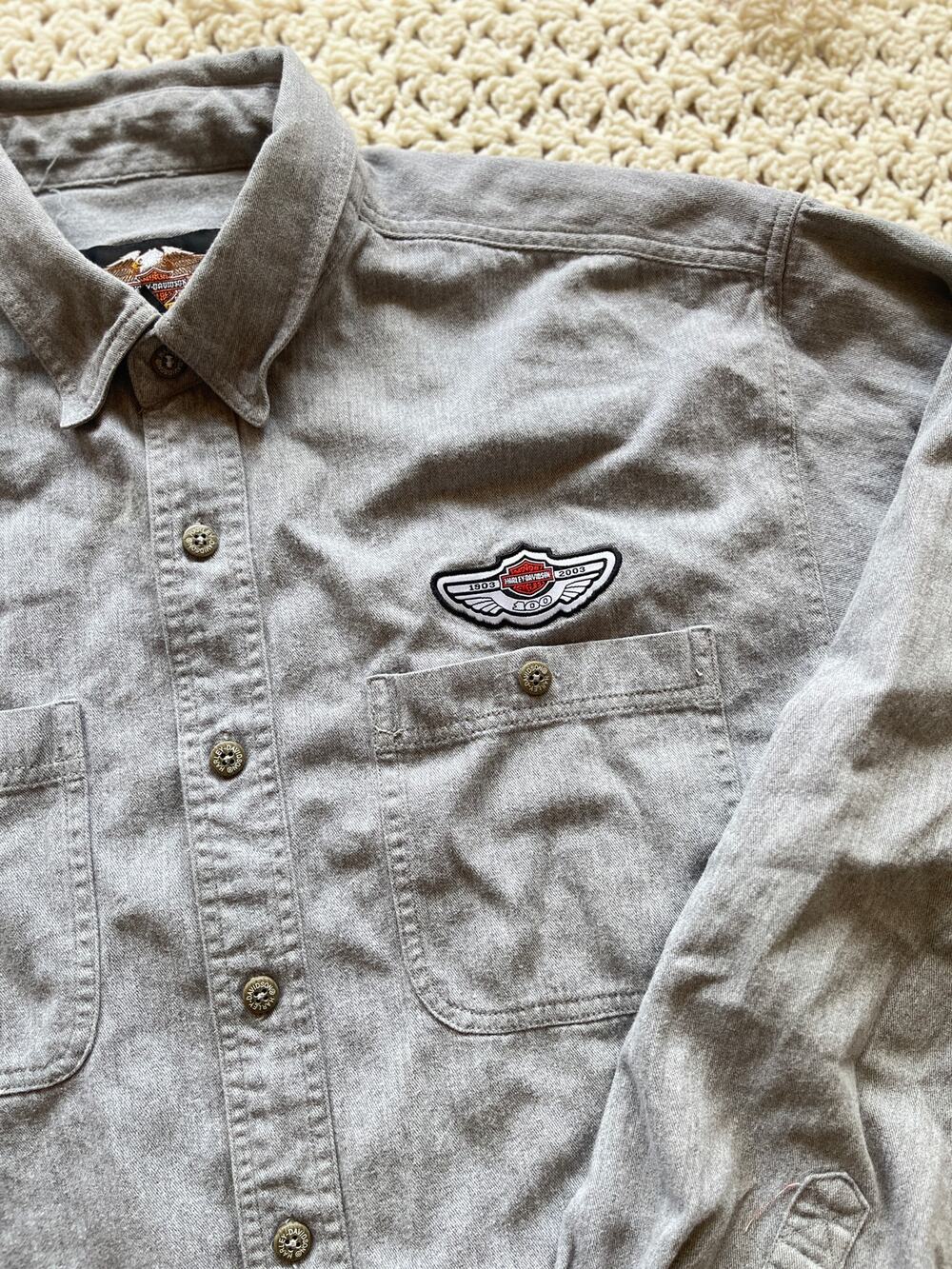 Vintage Y2K Harley Davidson Button Down Shirt 2003 Anniversary Size XL